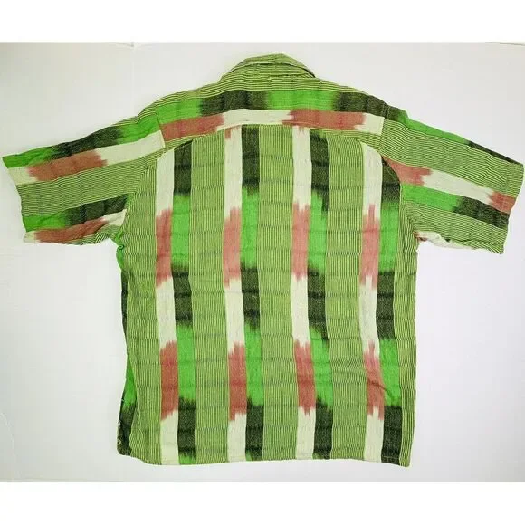 Freak N' Chic Woven Cotton Shirt Button Up Colorful Stash Pocket Men's XL EUC - Picture 3 of 8